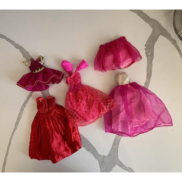 Other - Clone Dresses & Skirt For Barbie Lot Of 5 No Labels Pink Red TLC